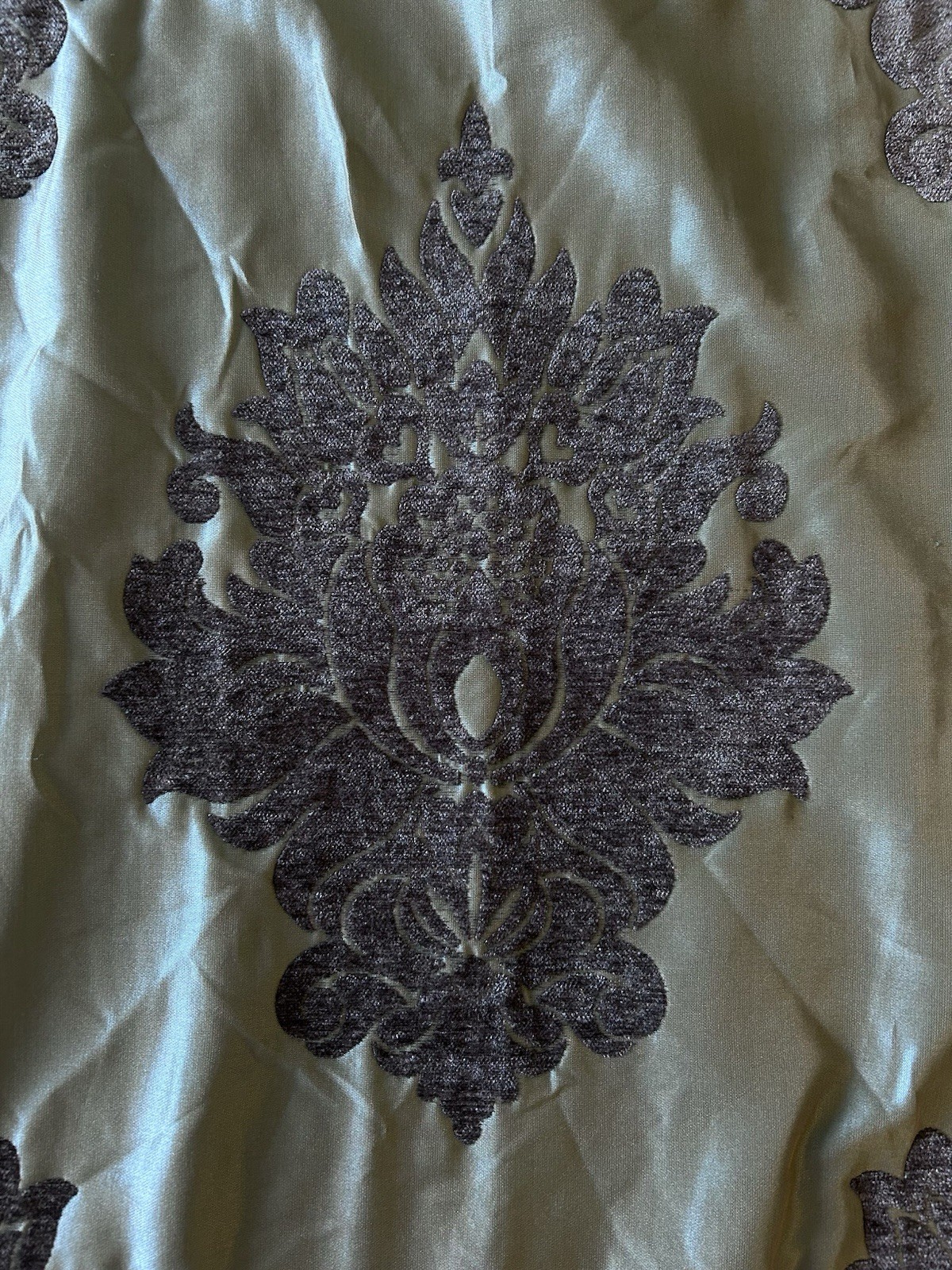 Custom Pleated Drapery Panels Pair 110”L Silk? High-end Tassel Trim 27”W