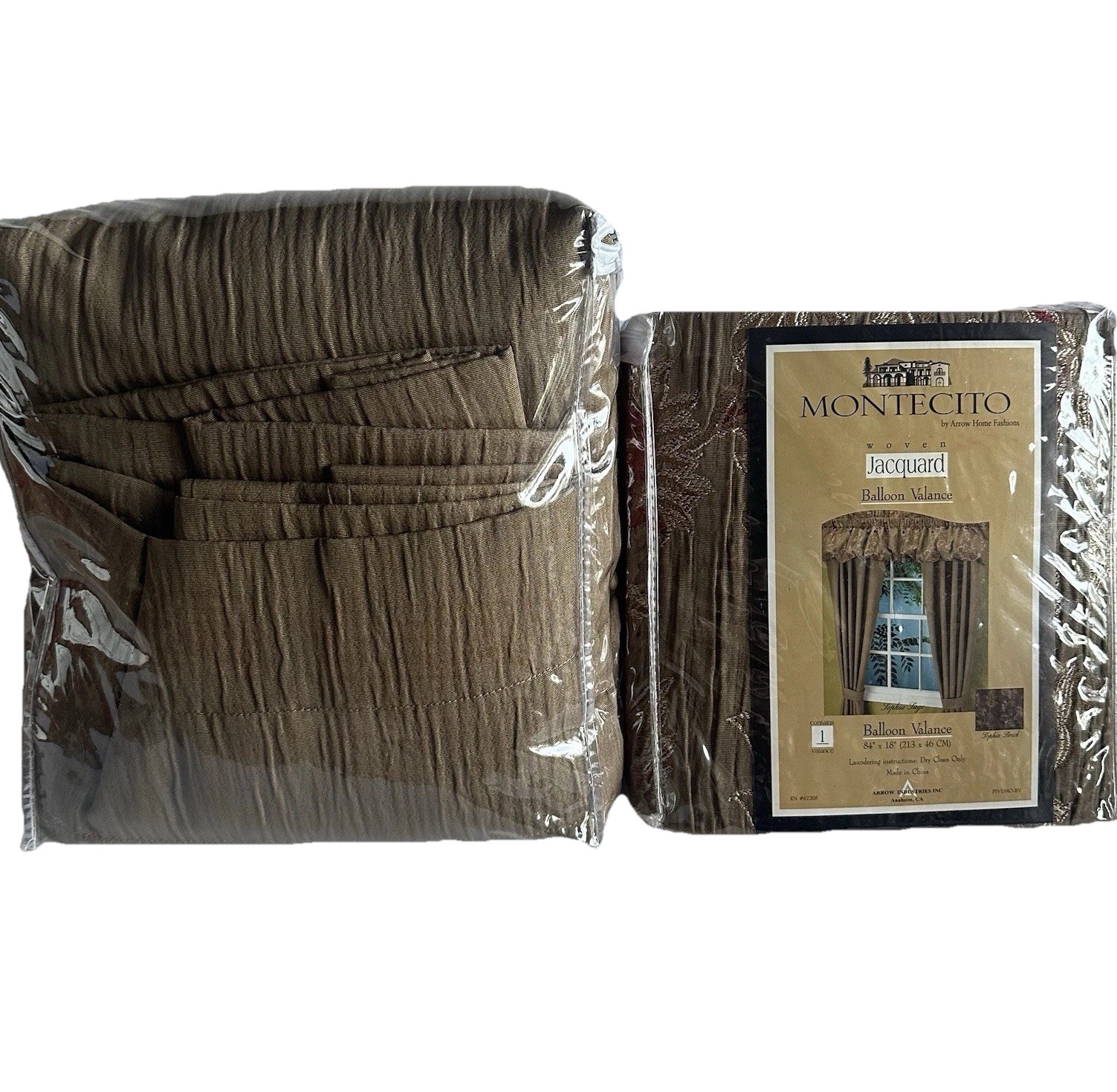Montecito by Arrow Home Fashions”Sophia Olive”Woven Jacquard Curtains84″X42″