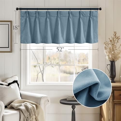 Blackout Velvet Pinch 52″W x 16″L (Pack of 1) Pinch Pleated | Slate Blue