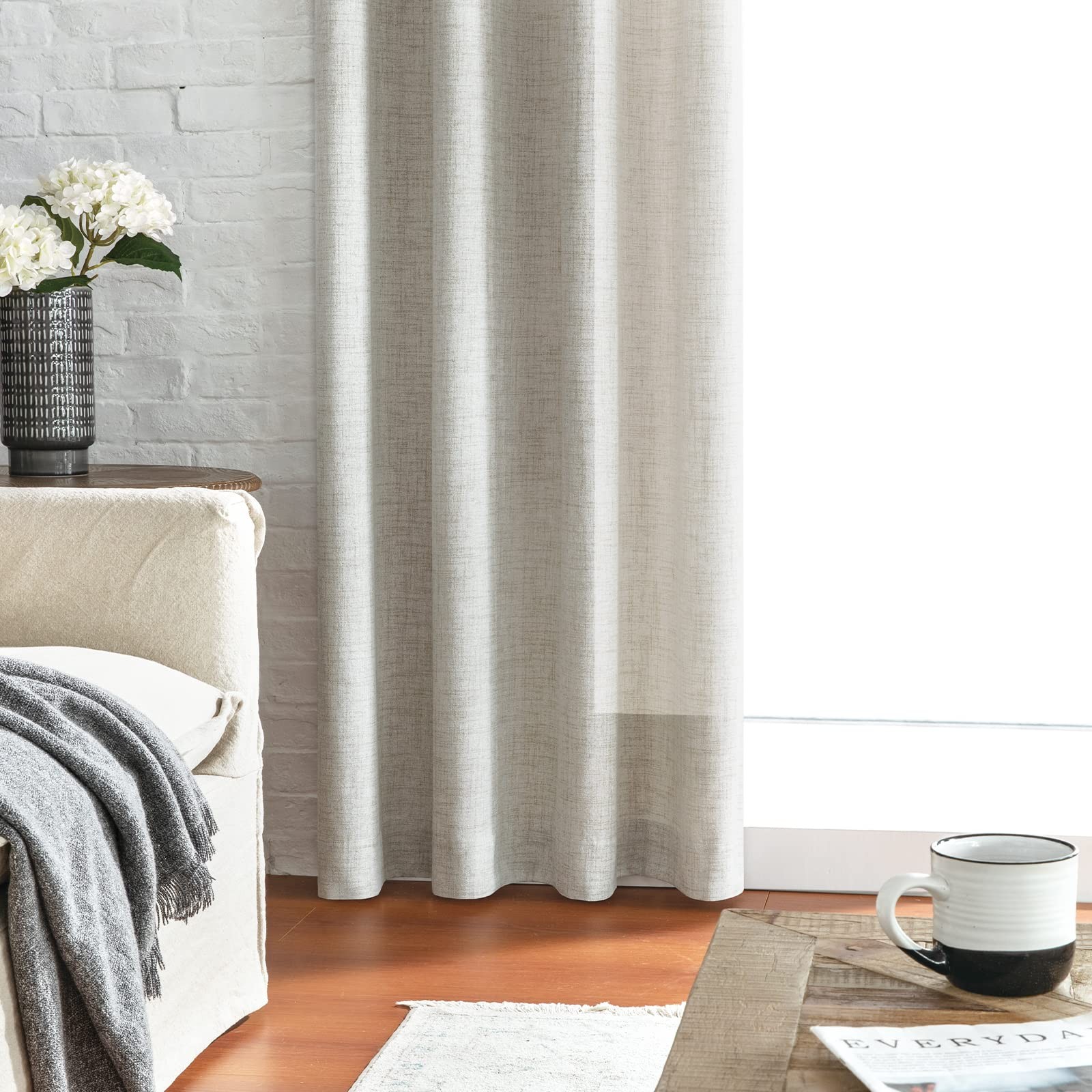Curtains with eyelets semi free over curtains curtains set of 2, 210x140cm, natural…