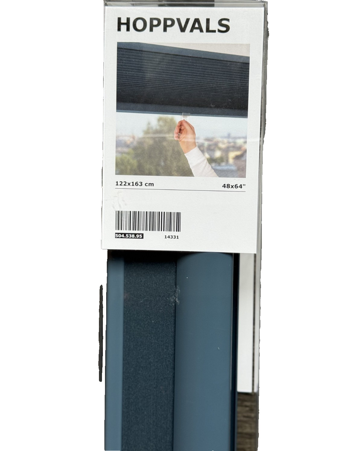 IKEA HOPPVALS Room Darkening Cellular Blind Blue 48×64″ 504.548.95-NEW
