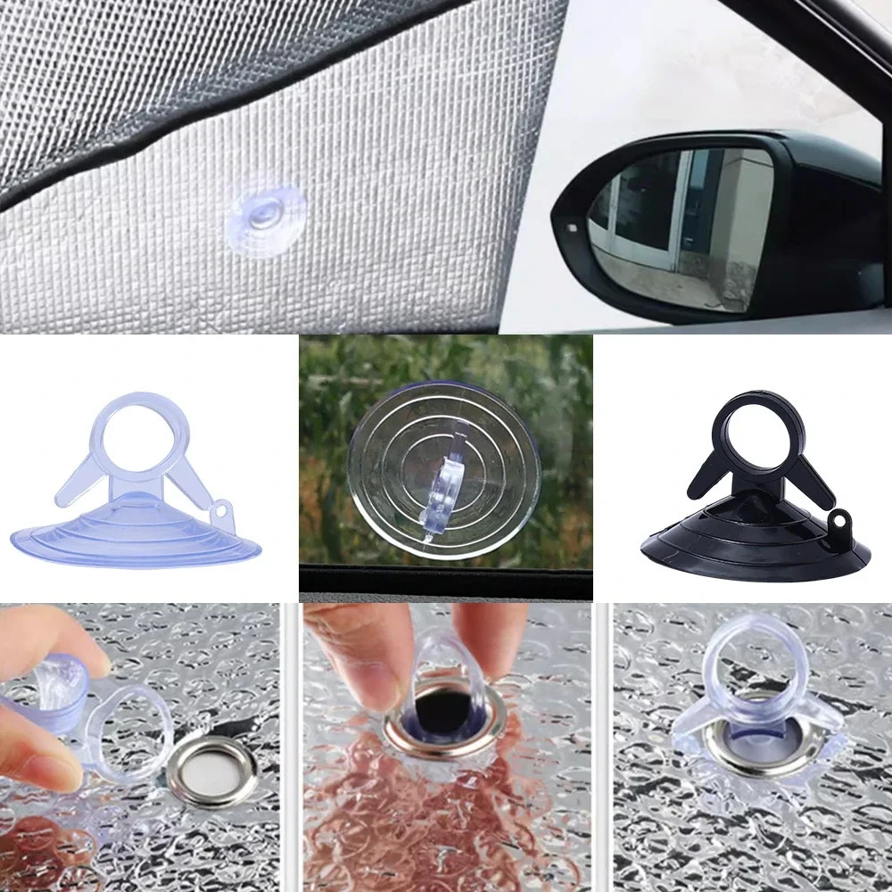 Car Sun Visor Fixing Suction Cup 45mm Black/transparent Rubber Suction Cup Sucti