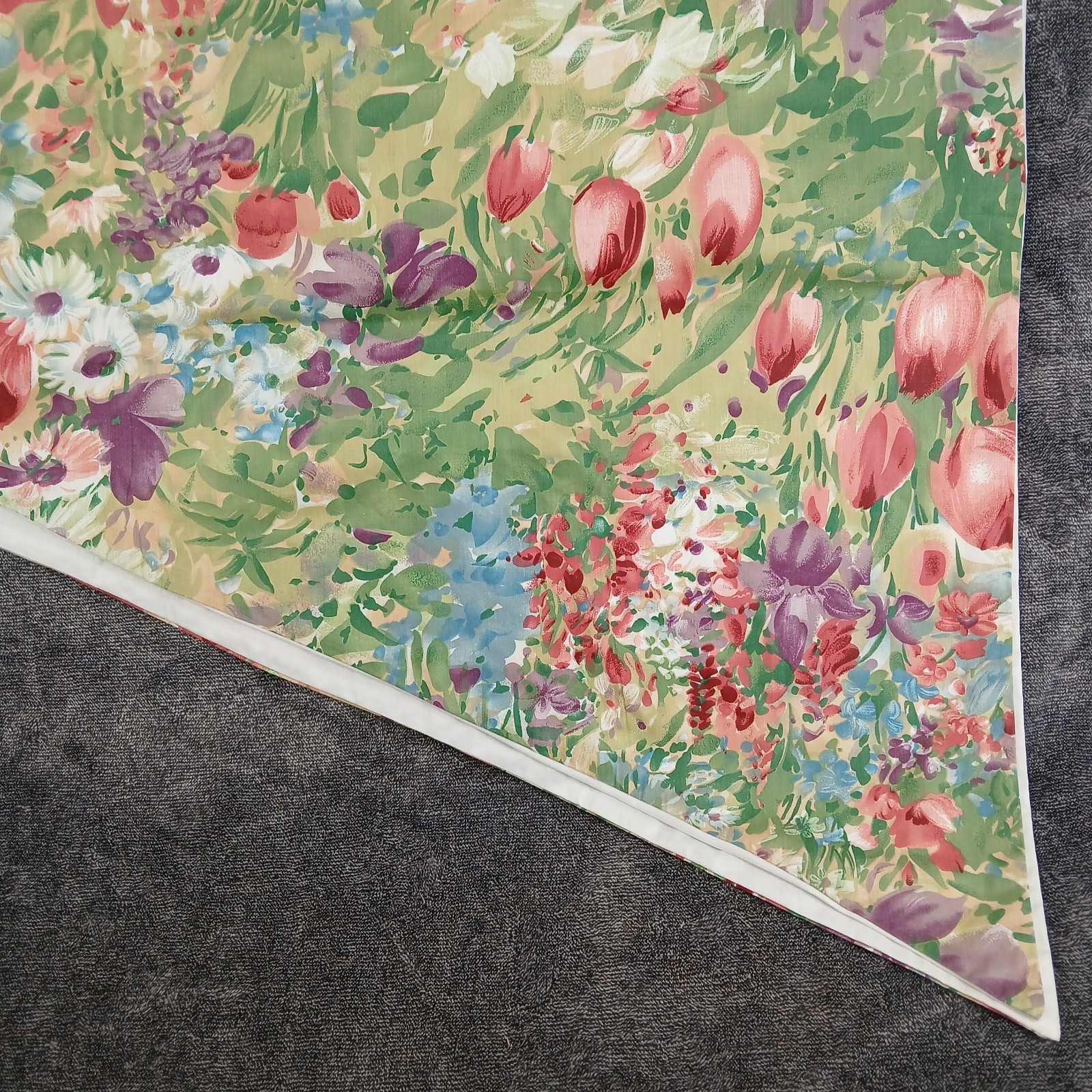 Croscill Window Scarf Valance Cottage Fabric Floral Blue Purple Pink Pair 142×42