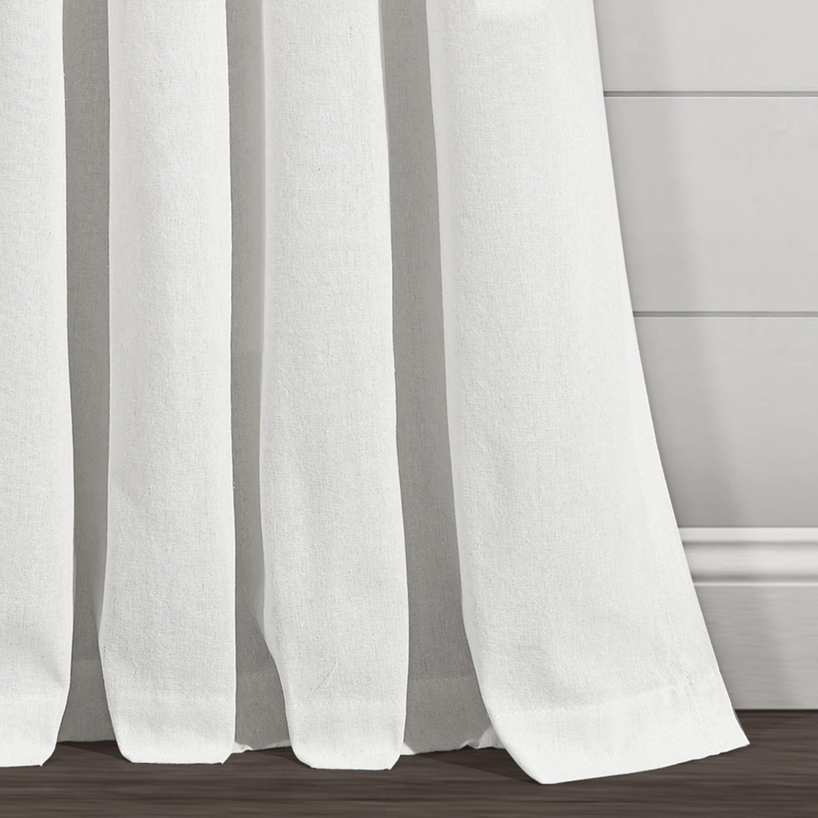 Elegant Off White Faux Linen Curtain 52×95 with Pom Poms for Home Decor