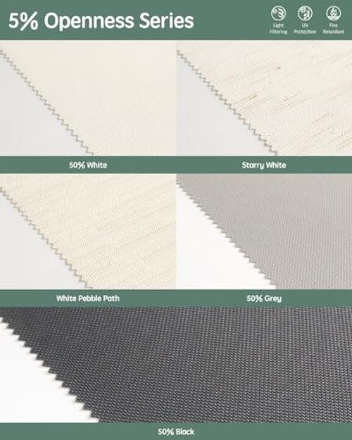 Smart Solar Shades, Light Filtering Multicolor A Set Multicolor Fabric Samples