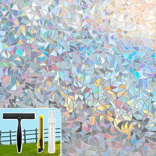 Window Privacy Film Window Coloring Colored Glass Film UV 17.5″×78.7″ Clear