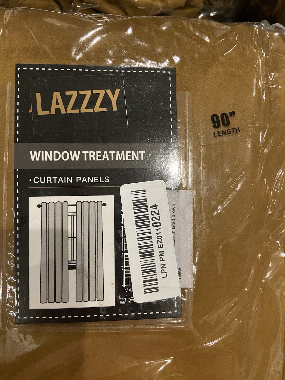 Luxury Velvet Blackout Curtains 40″ x 90″ Gold Brown Pleated LOT OF 10 PACKS!