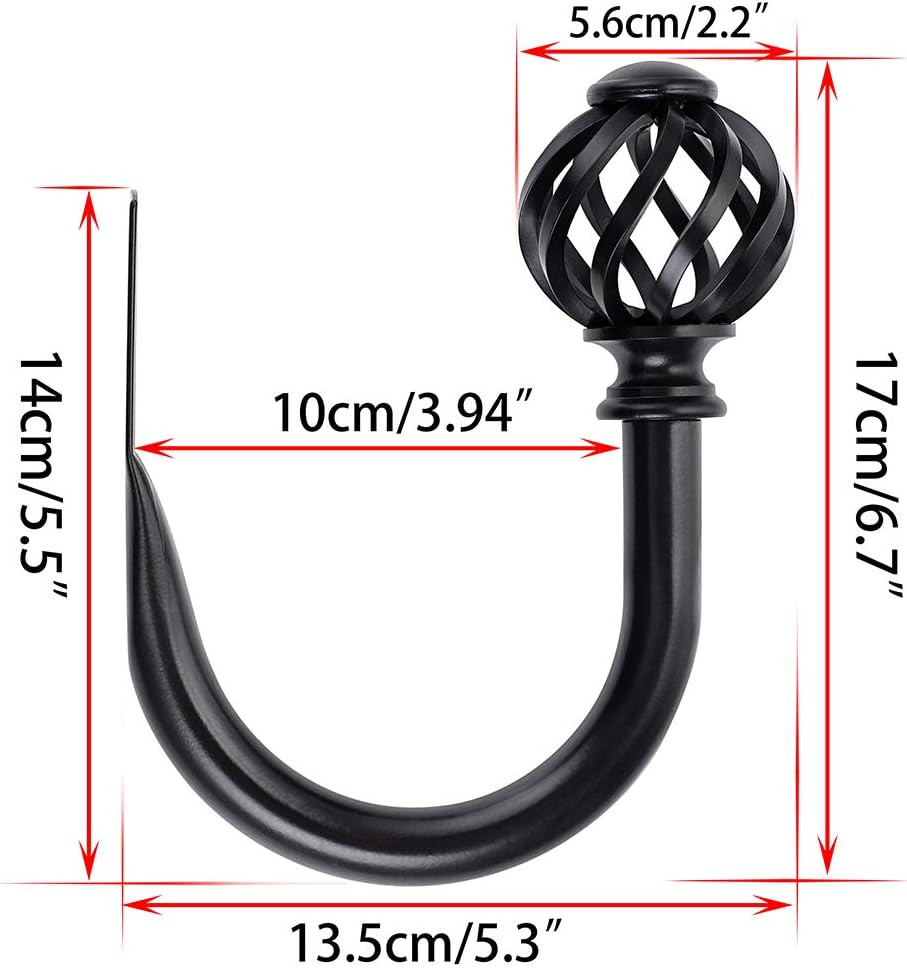 Sumnacon Set of 2 Metal Curtain Holdbacks – Wall Mounted Drapery Tiebacks with S
