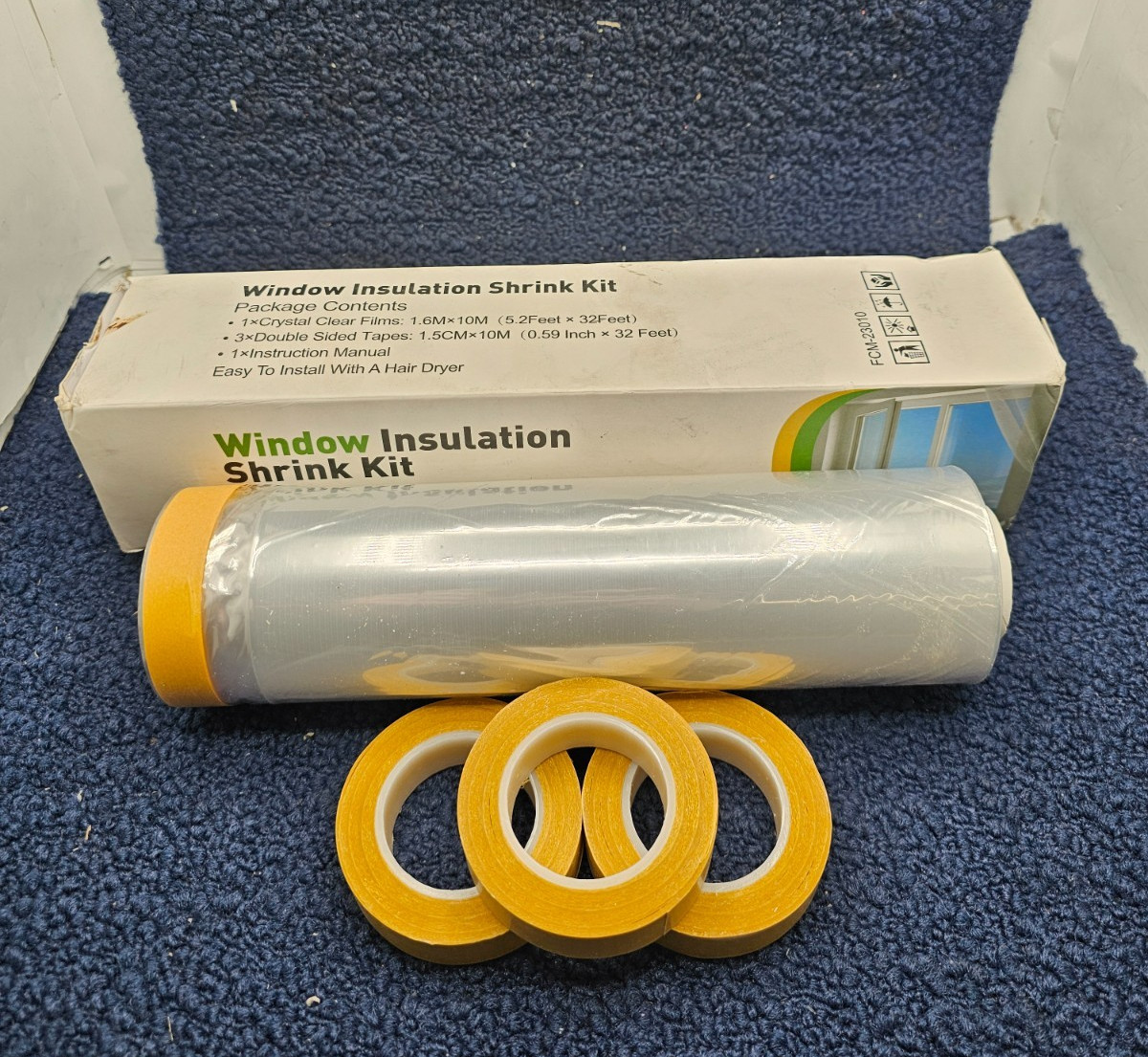 AGHITG WINDOW INSULATION SHRINK 1.6Mx10M (5.2FT x 32FT) UP TO 10 WINDOWS