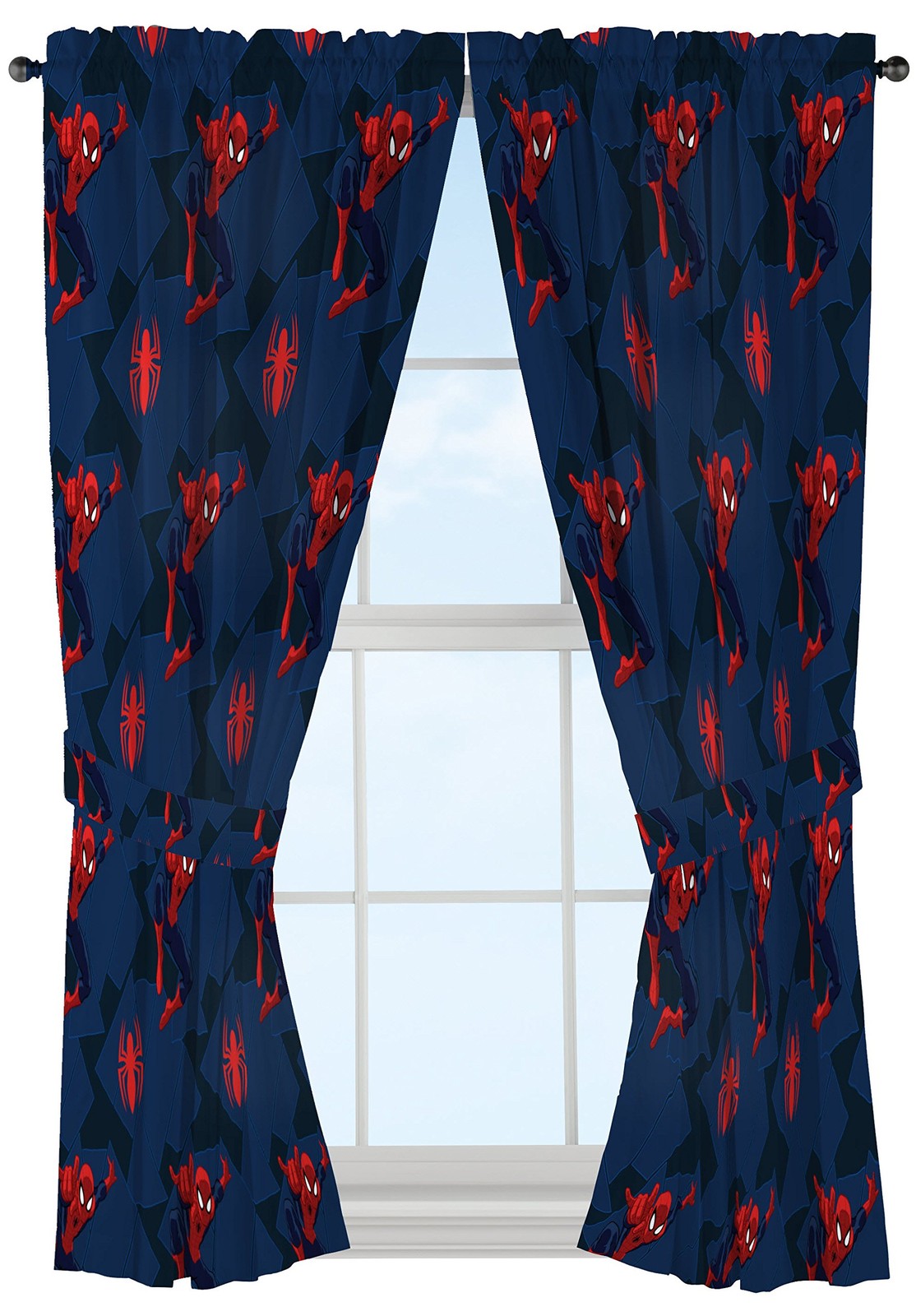Jay Franco Marvel Spiderman Classic Saving The Day 63″ Decorative Curtain/Drapes