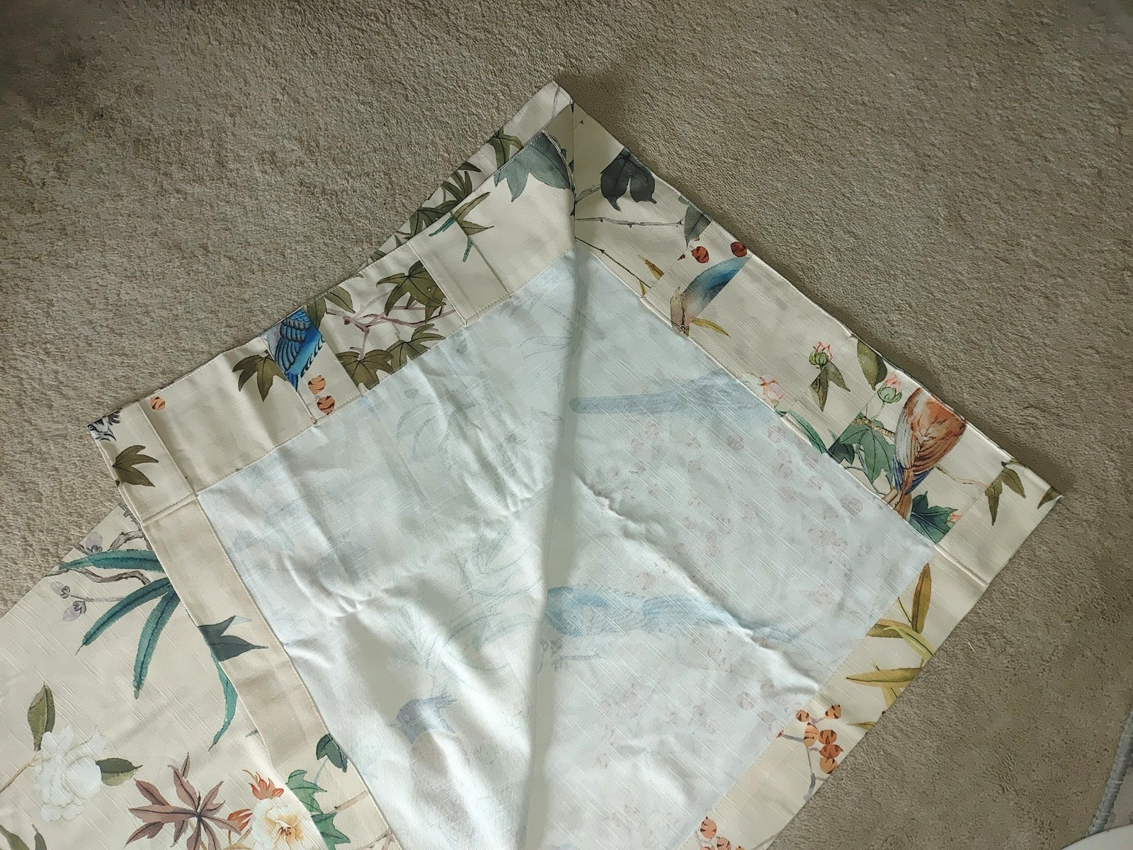 Maison d’ Hermine Hokuzai Beige Curtain Birds 50″x84″ – 1 Panel Rod/Loop Pocket