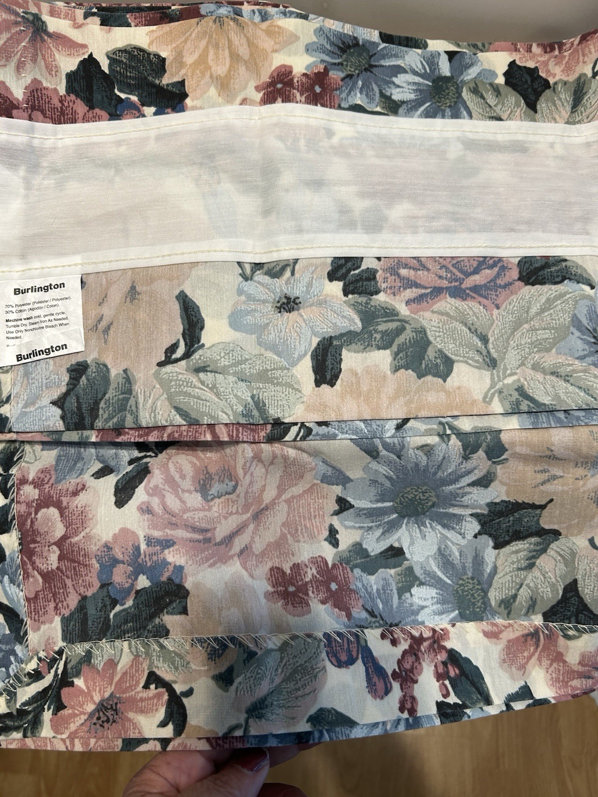 Vintage Burlington Rod Pocket Valance 2 Curtain NOS Multicolor Floral 82”x15” EA