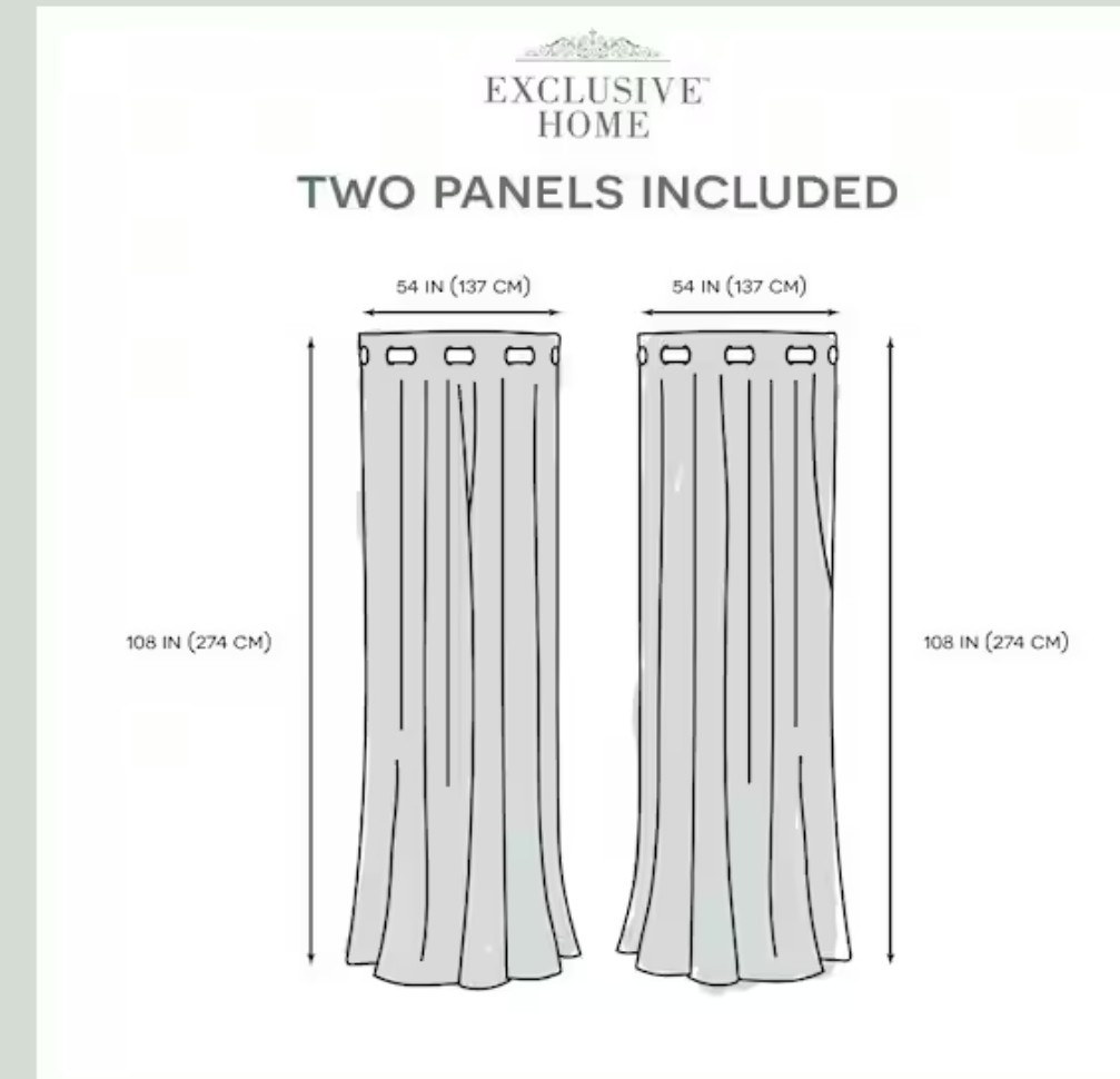 Loha Blush Solid Light Filtering Grommet Top Curtain, 54″W x 108″L. 2 Panels
