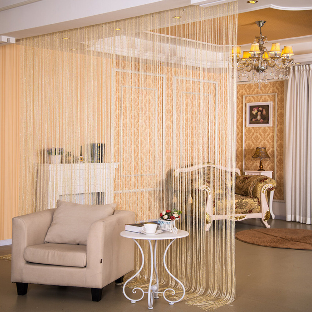 100x200cm Glitter String Curtain Crystal Beaded Tassel Curtain Door Fringe Strip