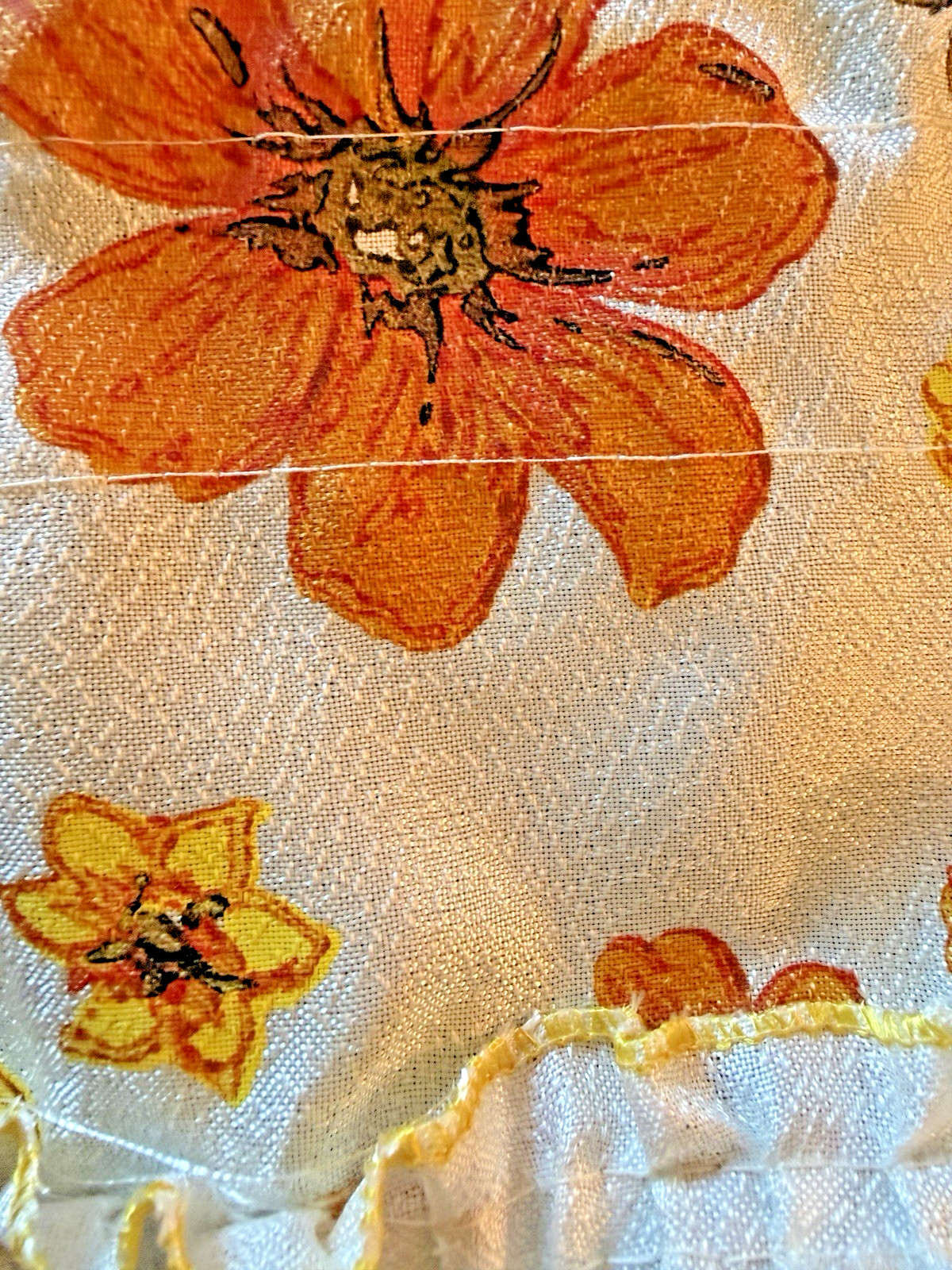 Vintage Fiberglass Flower Power Valances (2)