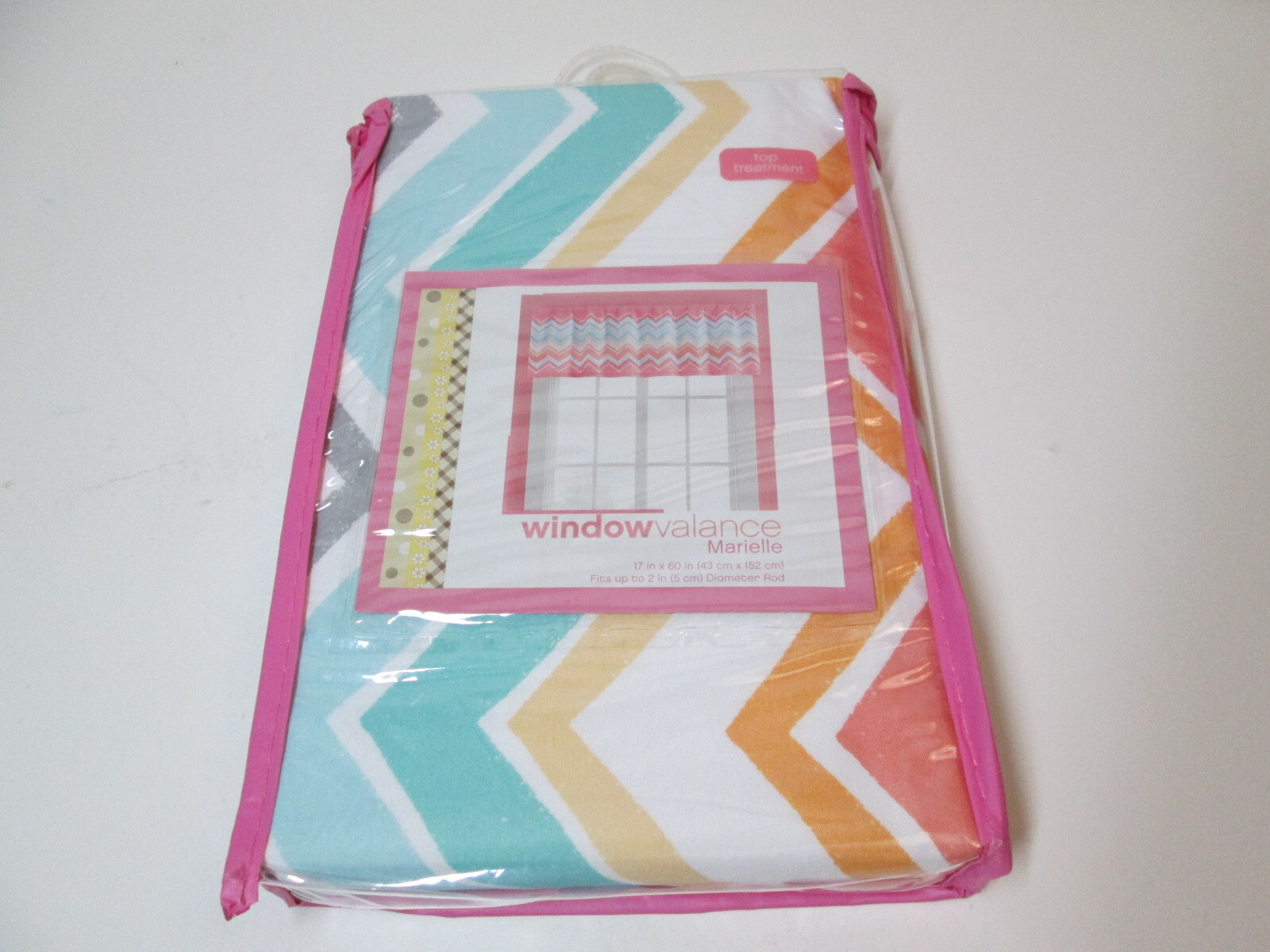 Liberty Procurement Window Valance Marielle 17″x60″ Multi Colors Zigzag New