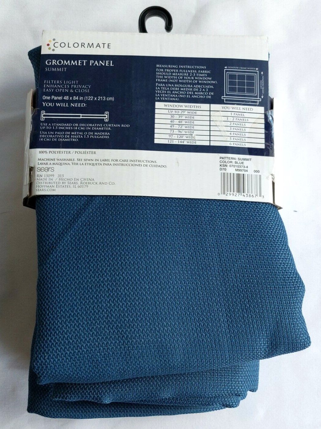 Colormate Summit Blue Grommet Panel 48 x 84 in.