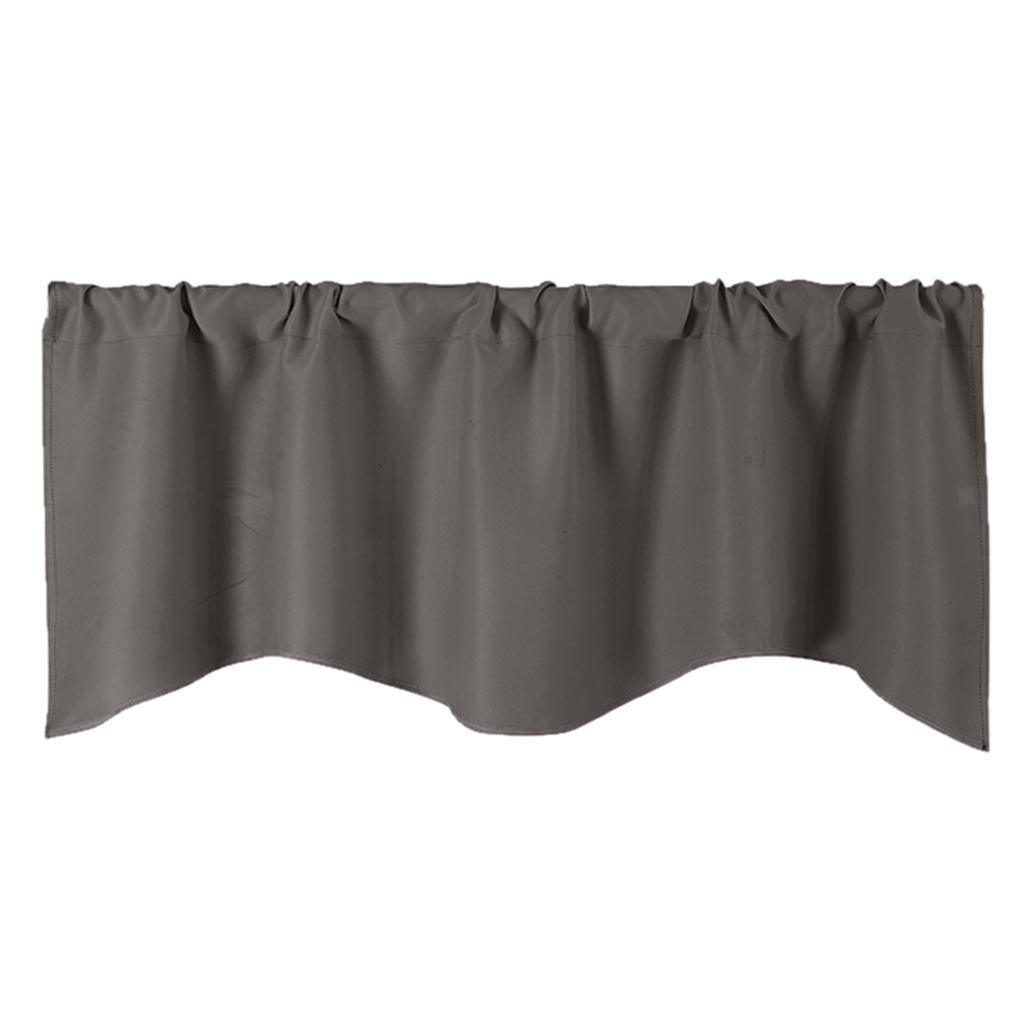 Short Curtain Panel Full-colored Valance Deep Grey
