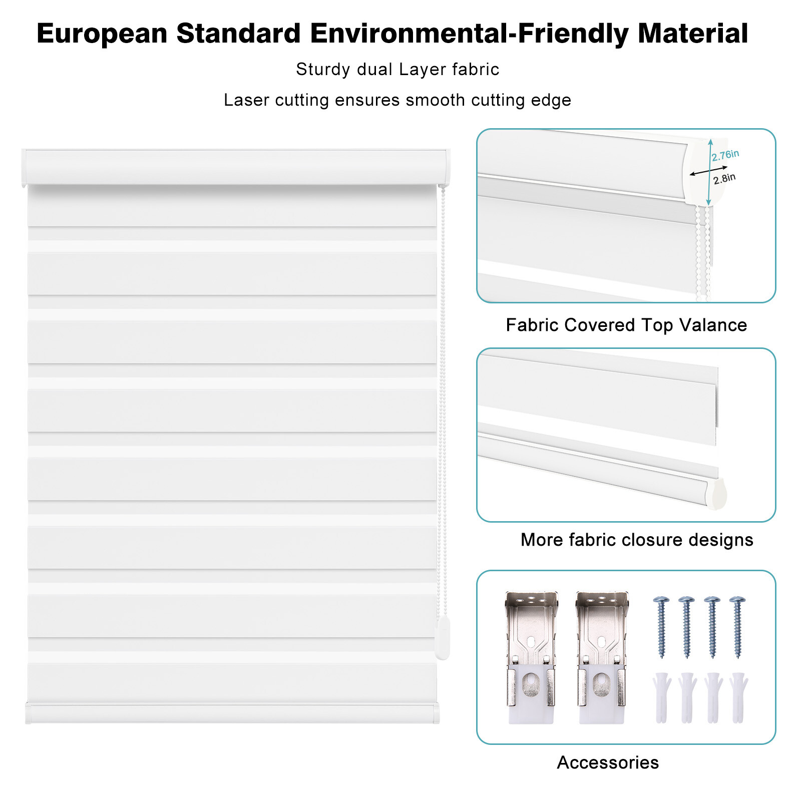Changshade Custom 85% Blackout Corded Blinds for Window Zebra Roller Shade