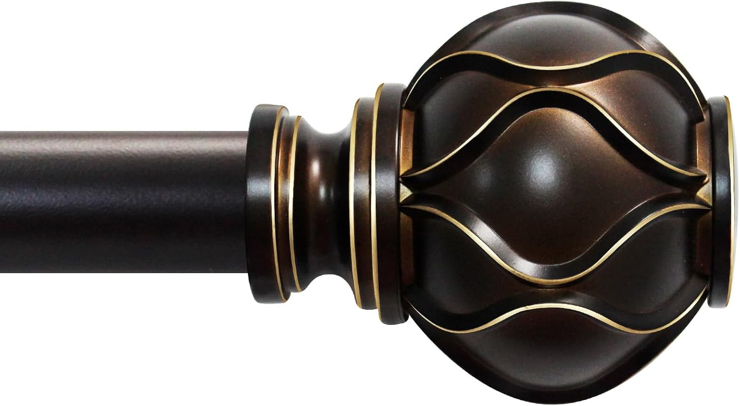 Bronze Curtain Rod for Windows 66 to 120 Inches(5.5-10Ft), 1″ Diameter Heavy-Dut