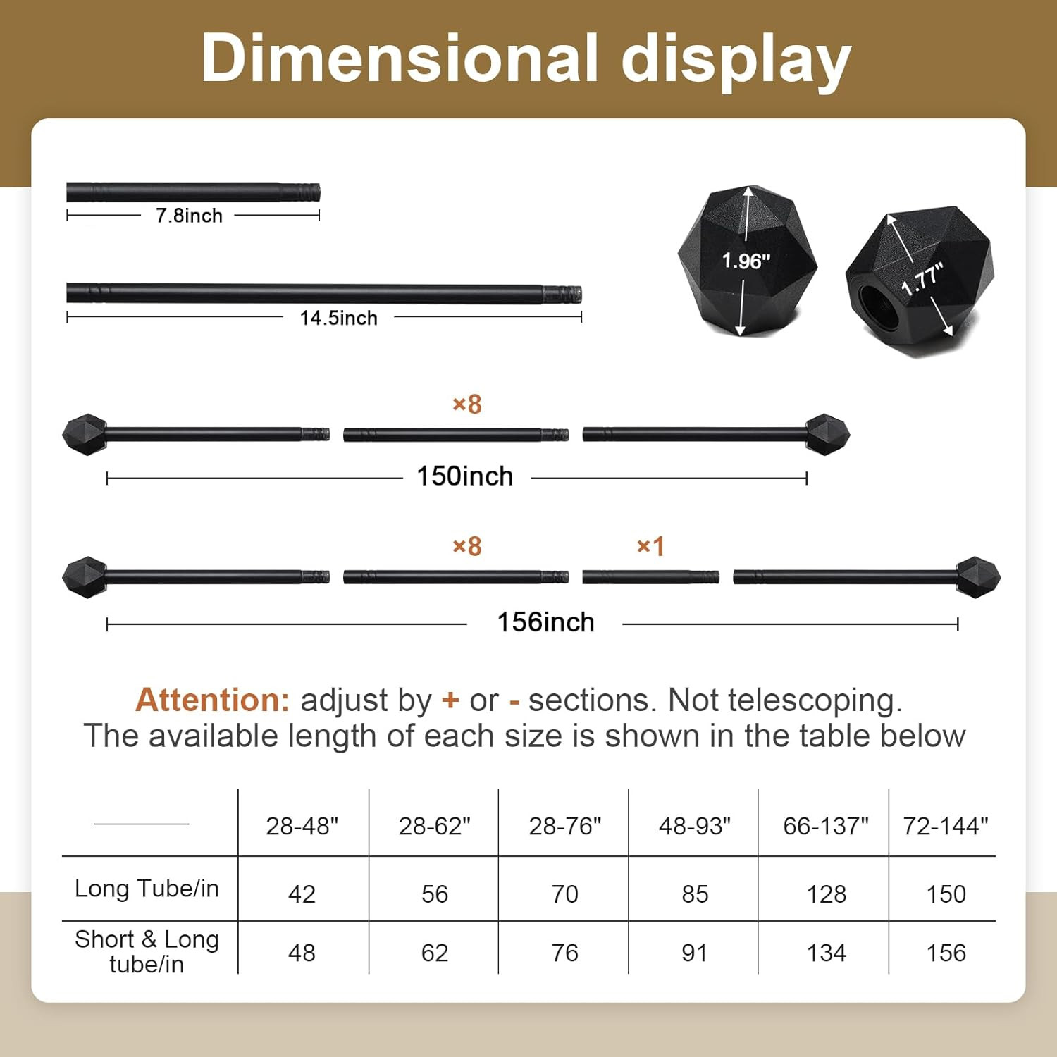 Curtain Rods, 72″ to 144″ for Windows Curtain Rod Set, Modern Simplicity Decorat