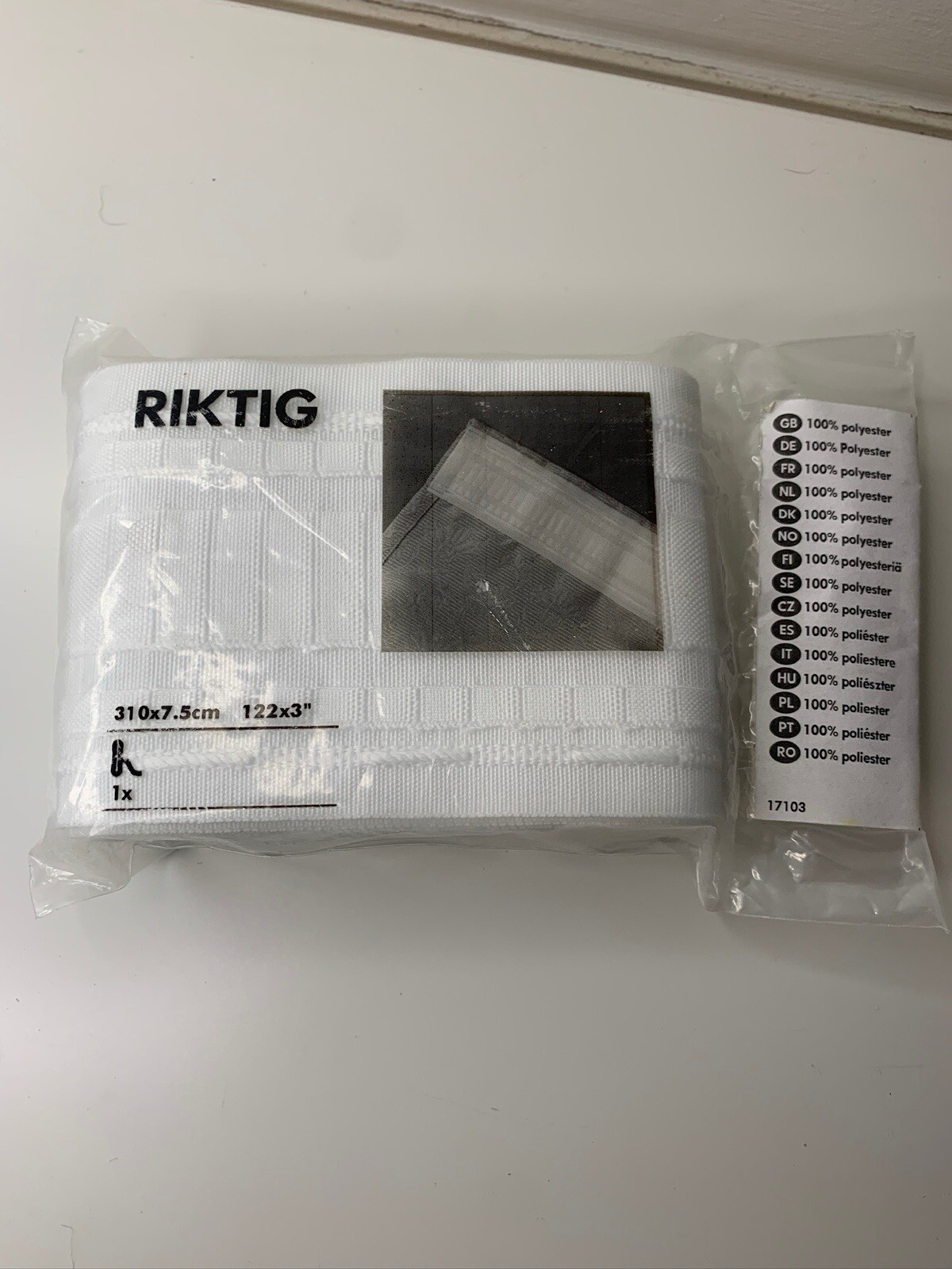 New Factory Sealed Package Ikea RIKTIG 122×3” White 801.625.26