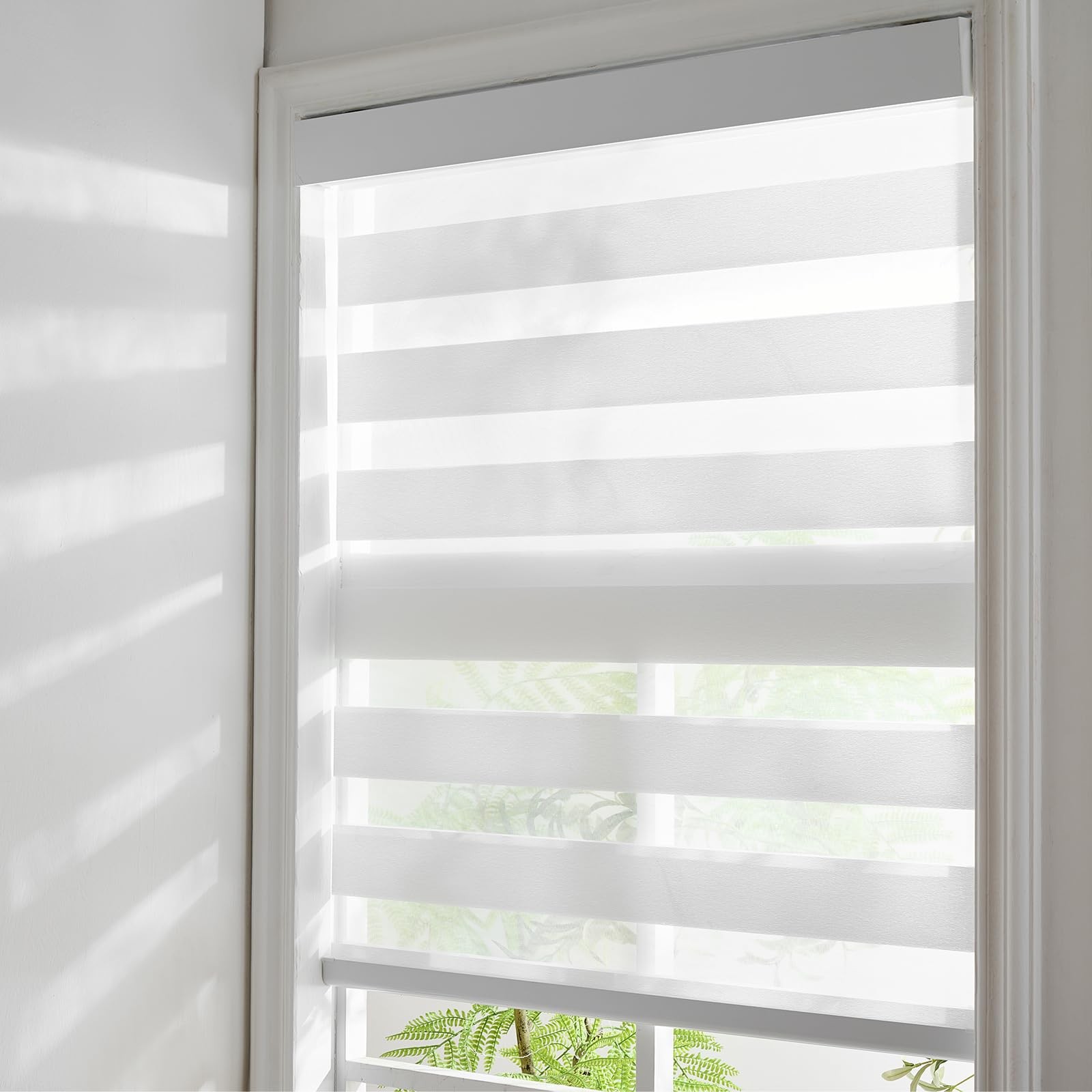 Pesalco Zebra Roller Shades Cordless Zebra Blinds For Window Dual Layer Roller
