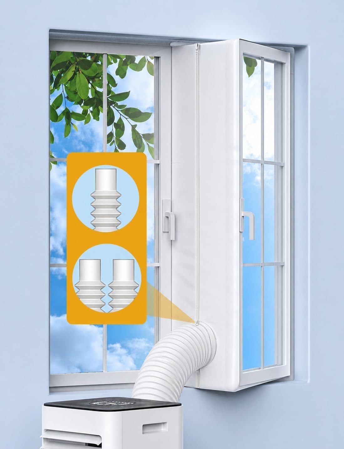 Portable AC Window Seal Kit for Casement & Crank Windows, 300CM/118″ No-Drill…