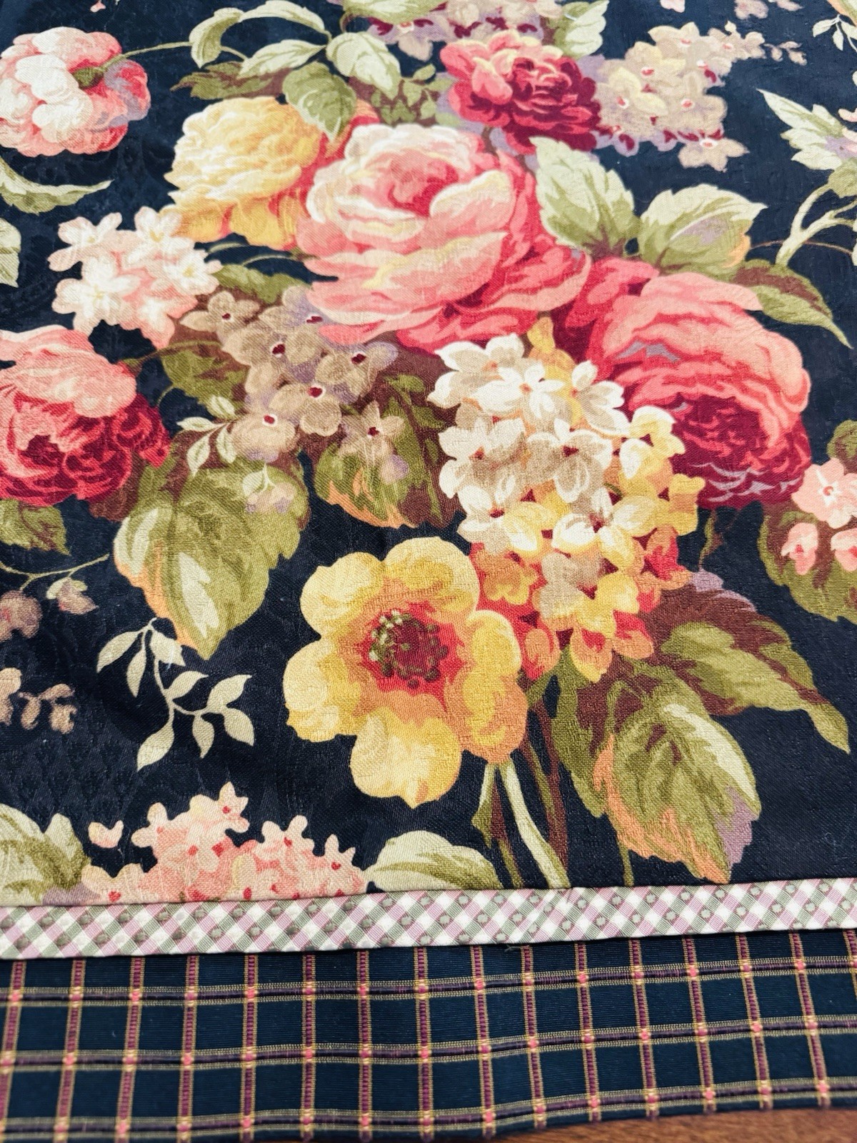 160″ x 20″ LUXURY Jacquard Brocade VALANCE Custom FLORAL BLACK French Chic