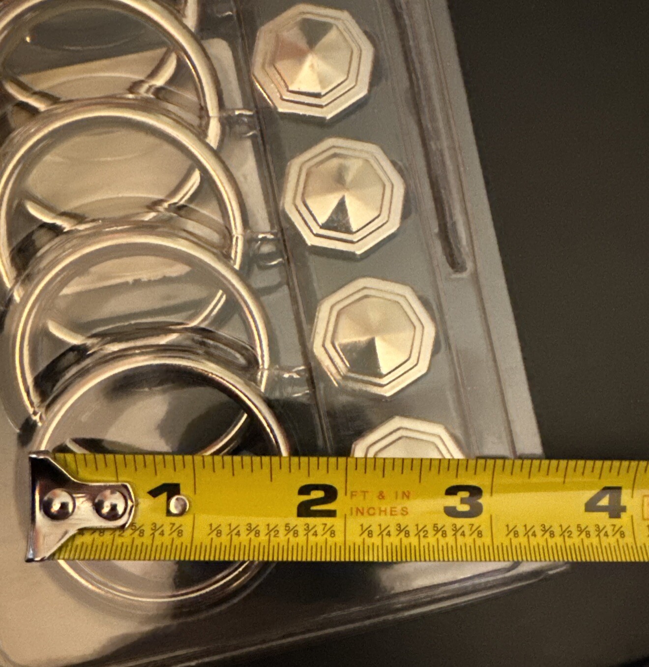 Polished Nickel American Living Curtain/ Drapery Clips Rings •3/4 inch•7 Count