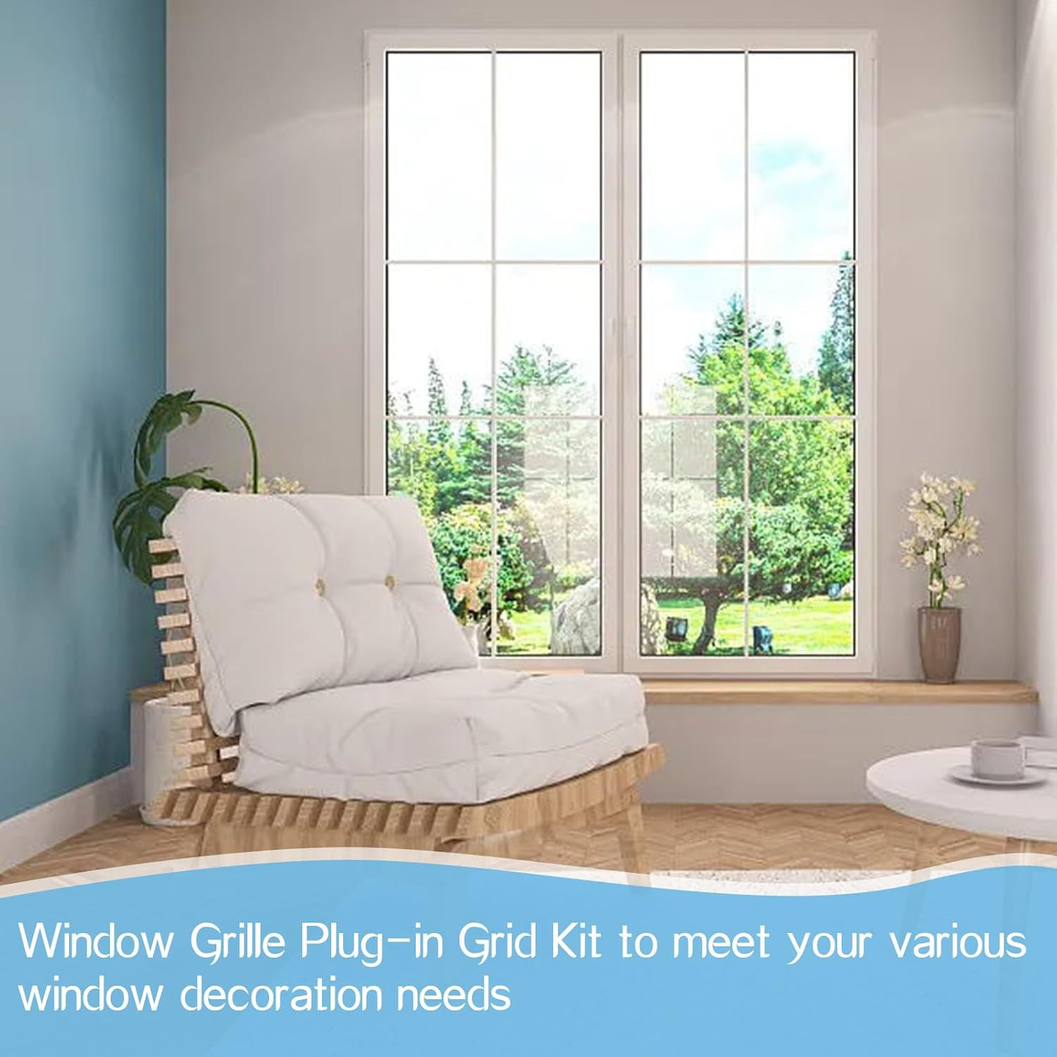 33 Ft Window Grille Inserts, Window Grid Kit, TPE Self-Adhesive Peel and Stick T