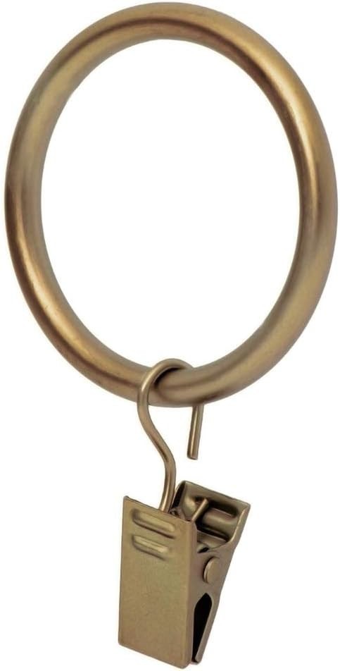 Ivilon Drapery Curtain Clip Rings – Clips Ring for Panels 1.7″, Set of 14 Warm G