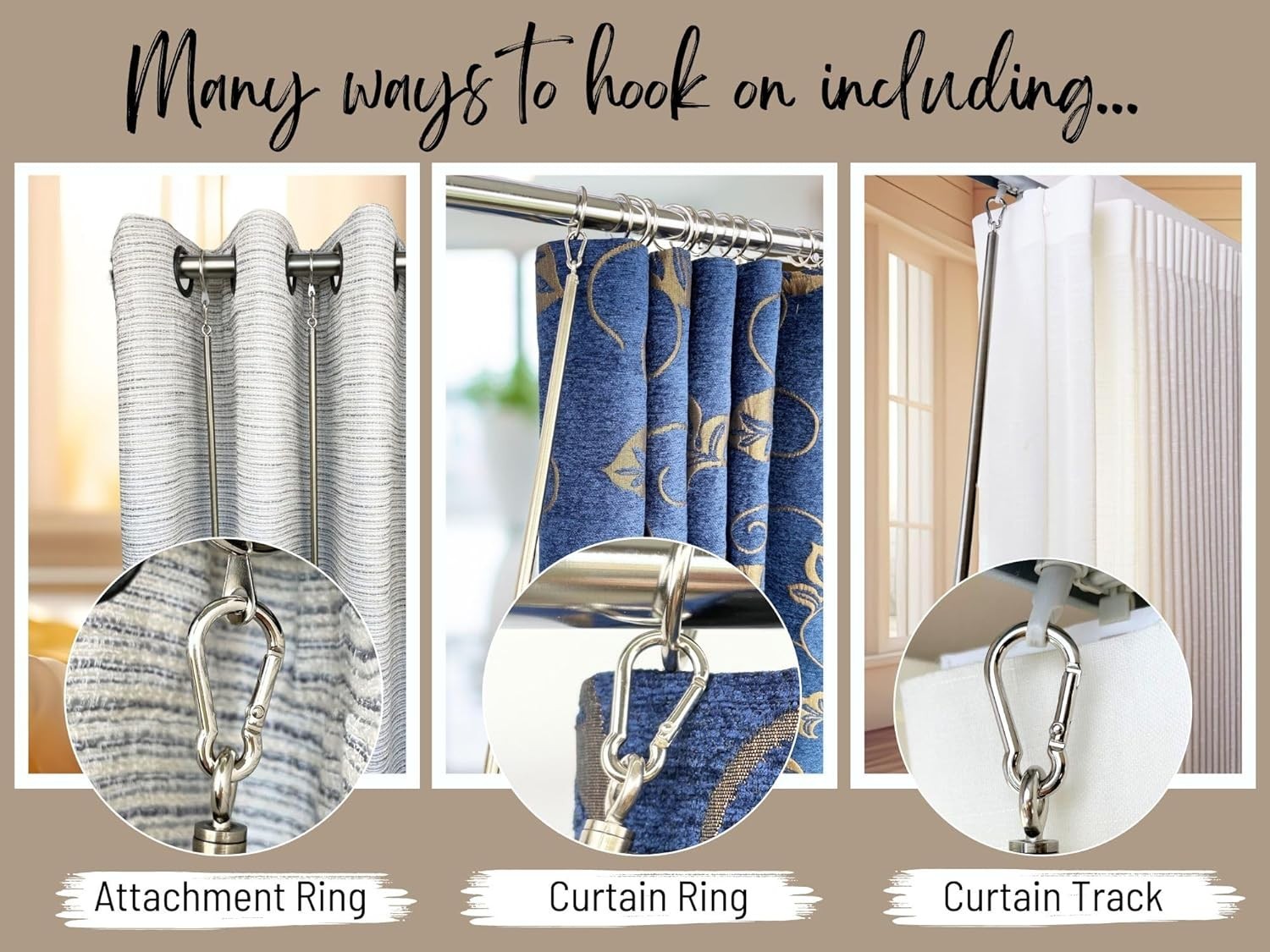 Curtain Pull Wand 36 inch Light Bronze Iron Drapery Rod 4 Pack Durable Sturdy