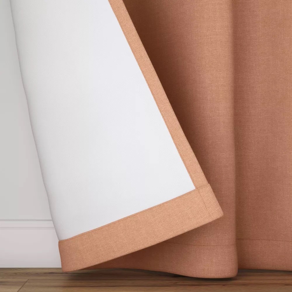 (2) Room Essentials Room Darkening Thermal Curtains 84×42 Heathered Orange Pair