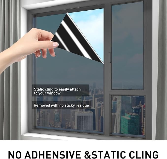 One Way Mirror Window Film – Privacy Reflective Glass Tint, Sun Blocking