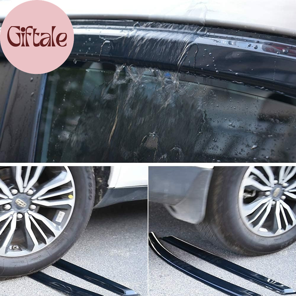 194040 Side Wind Vent Deflector, 4Pcs in Channel Dark Smoke Rain Guards Set, Win