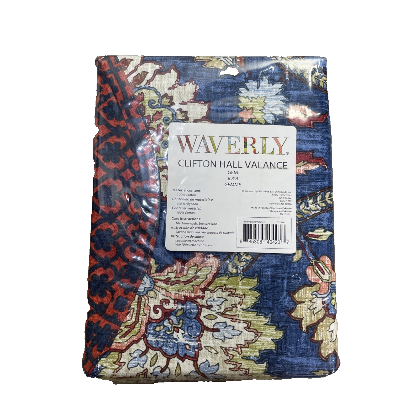 New Waverly Clifton Hall Valance Gem Rod Pocket Valance 52×18 Cotton