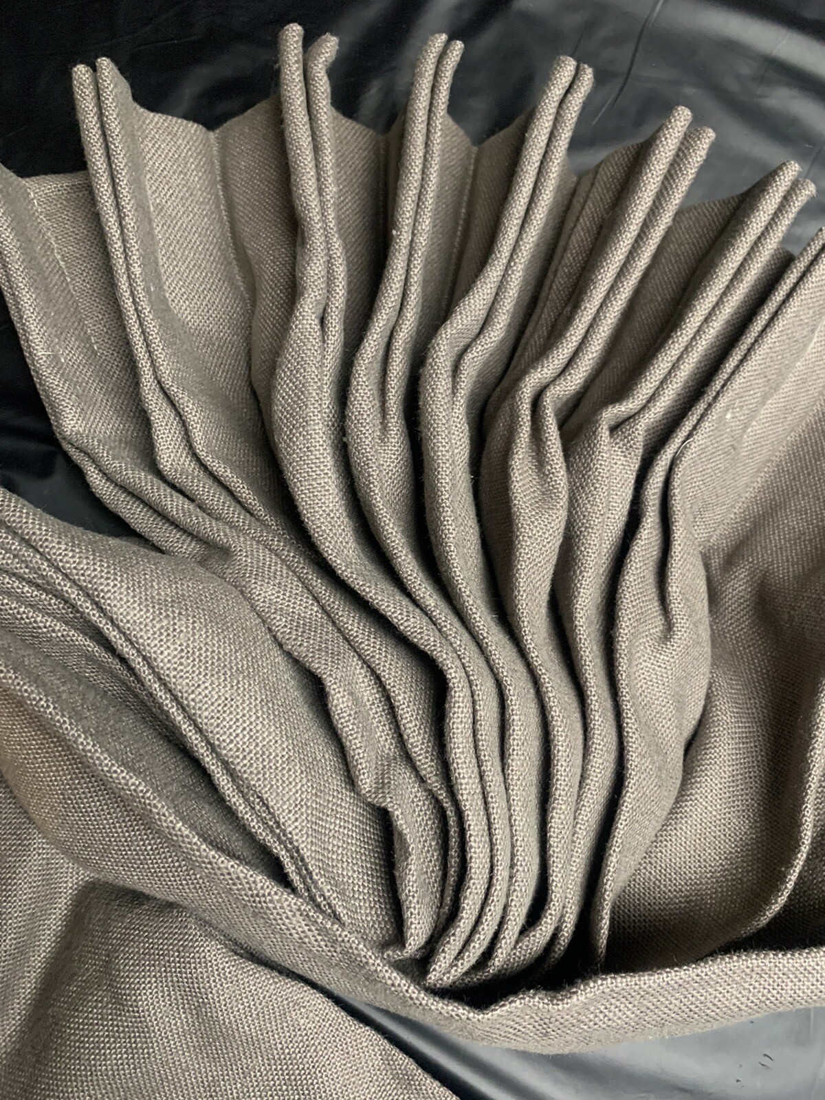 1 Restoration Hardware Belgian Heavywght Textured Panel French Pleat 46×84 Taupe