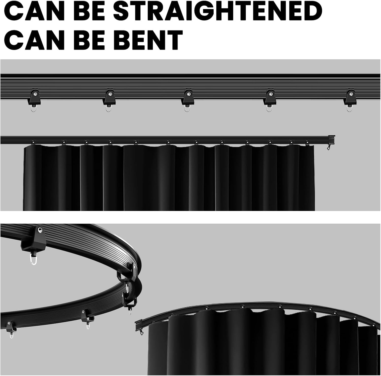 Room Divider Curtain Ceiling Curtain Track Set for Blackout and Privacy