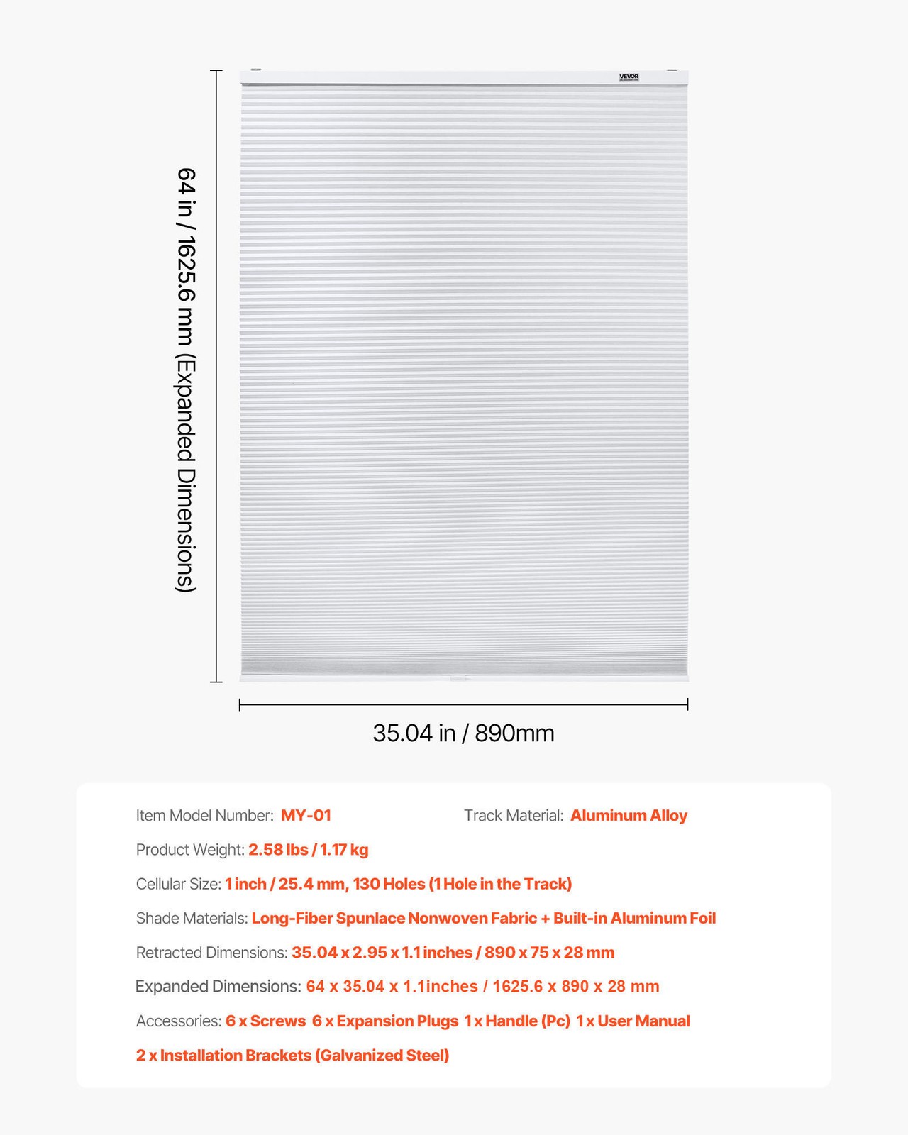 VEVOR Cellular Shades Light Filtering Cordless Cellular Blinds Blackout Privacy