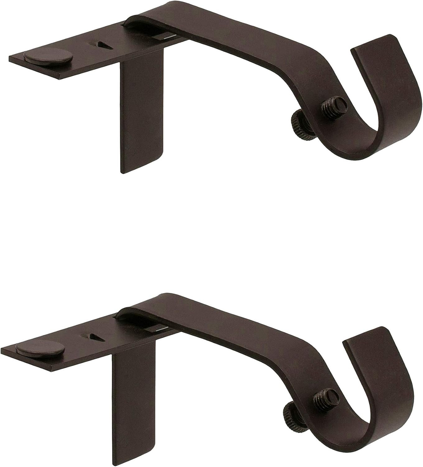 – Fast Fit Curtain Rod Brackets, No-Drill, No-Measure Installation, Durable Meta