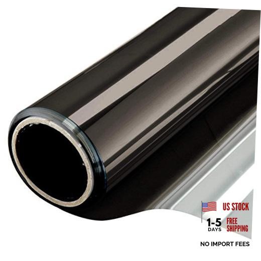 One Way Window Privacy Film, See Out Not in 17.5 Inch x 6.5 Feet Black Silver