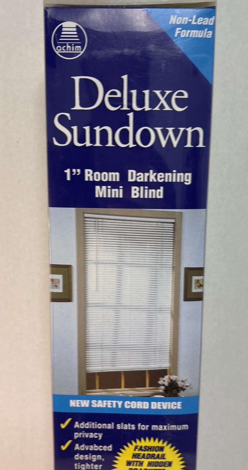 1″ Vinyl Room Darkening Mini Blinds Home Window Decor White, 64” L x 27” W
