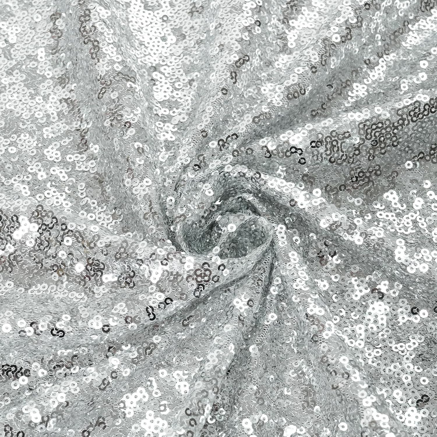 Shiny Sequin Backdrops 2 Panels Silver 2ft x 8ft Party Wedding Photography Decor