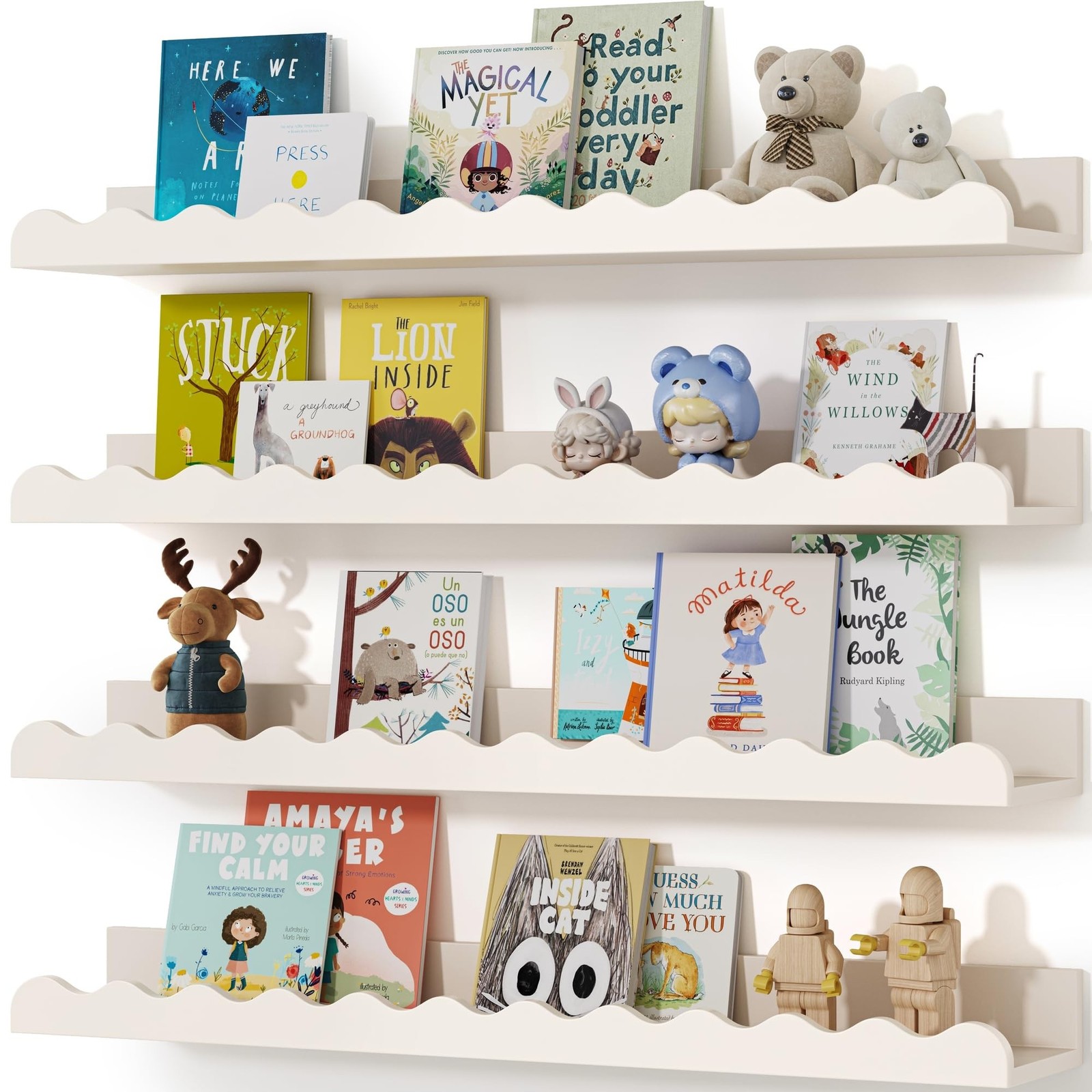 Seocry Nusery Shelves (White, 23 Inches) White