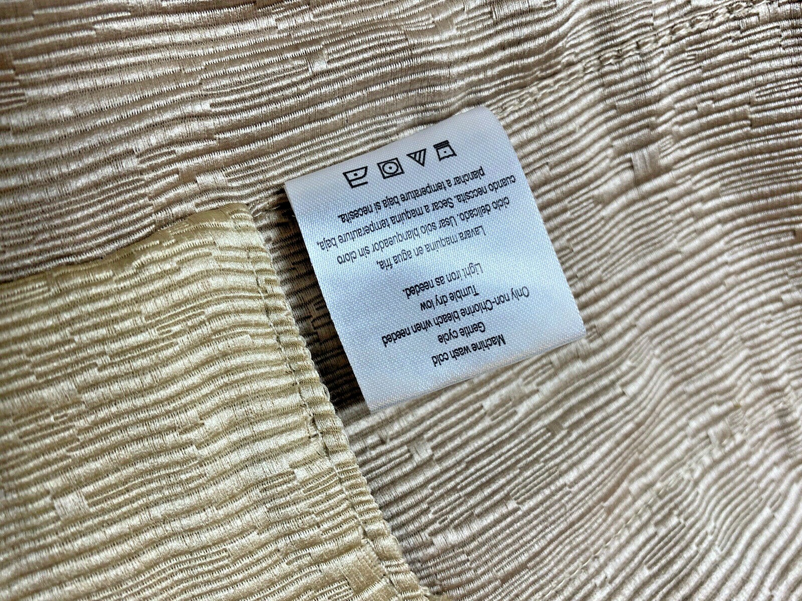 2 Essential Home Textured Curtains Drapes Panels Beige Taupe Light 63″ Faux Silk