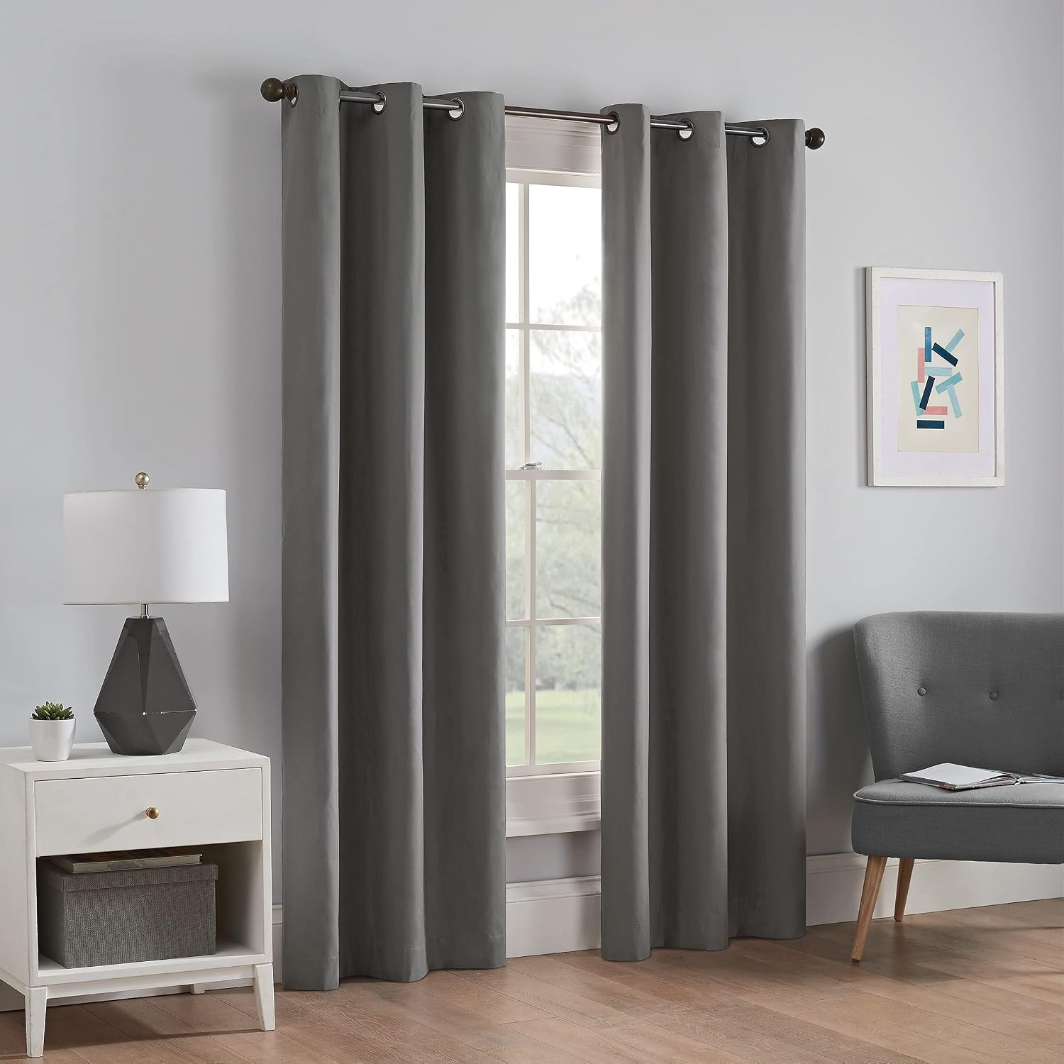 Microfiber Total Privacy Blackout Thermal Grommet Window Curtain for Bedroom (1