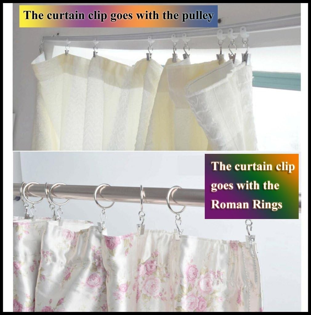 Multi-Purpose Heavy Duty Curtain Clips – 100 Pack Stainless Steel Hanging Hooks