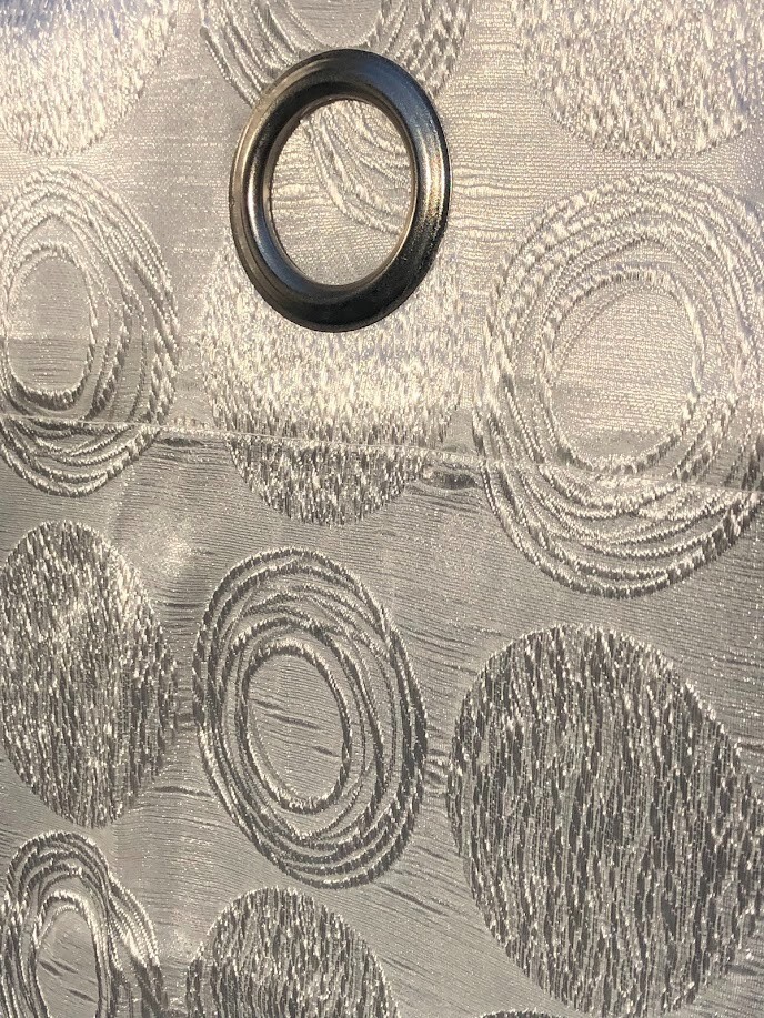 Cubism Circle Jacquard Grommet Curtain Panel Size 54″ W x 84″ L each