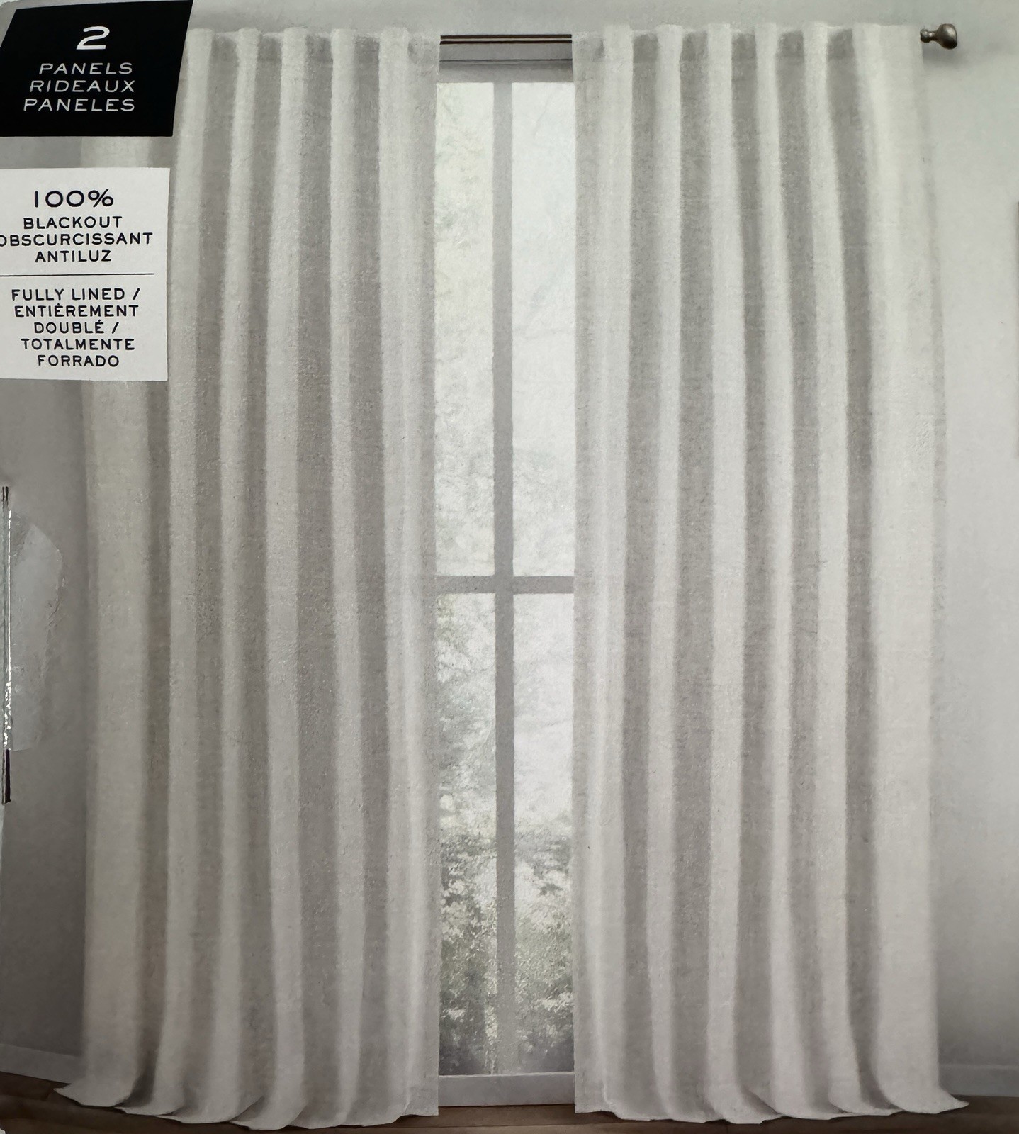 Ralph Lauren Window Curtains Blackout 2 Panel 52 x 108 Linen Natural Herringbone